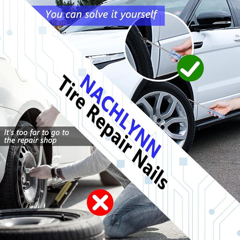 NACHLYNN 80 Pcs Tire Repair Nails Tool Self-Service Tire Repair Nail Self-Tapping Nail Rubber Screw for Car Motorcycle Truck - Image 5
